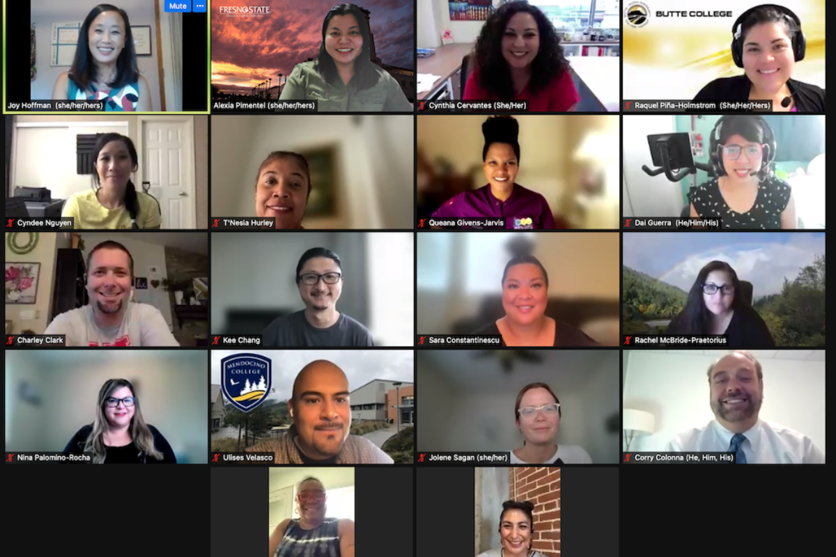 A virtual screenshot of Online Cohort 6 during New Student Orientation