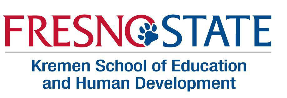 Fresno State Kremen School of Education and Human Development logo and course title page