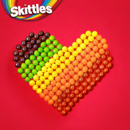 Introductions slide with candy color prompts and Skittles heart image