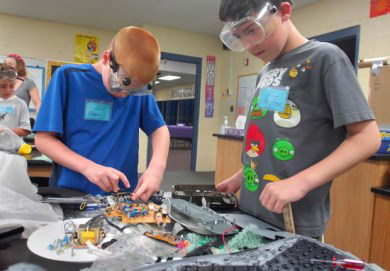 Students working on an activity