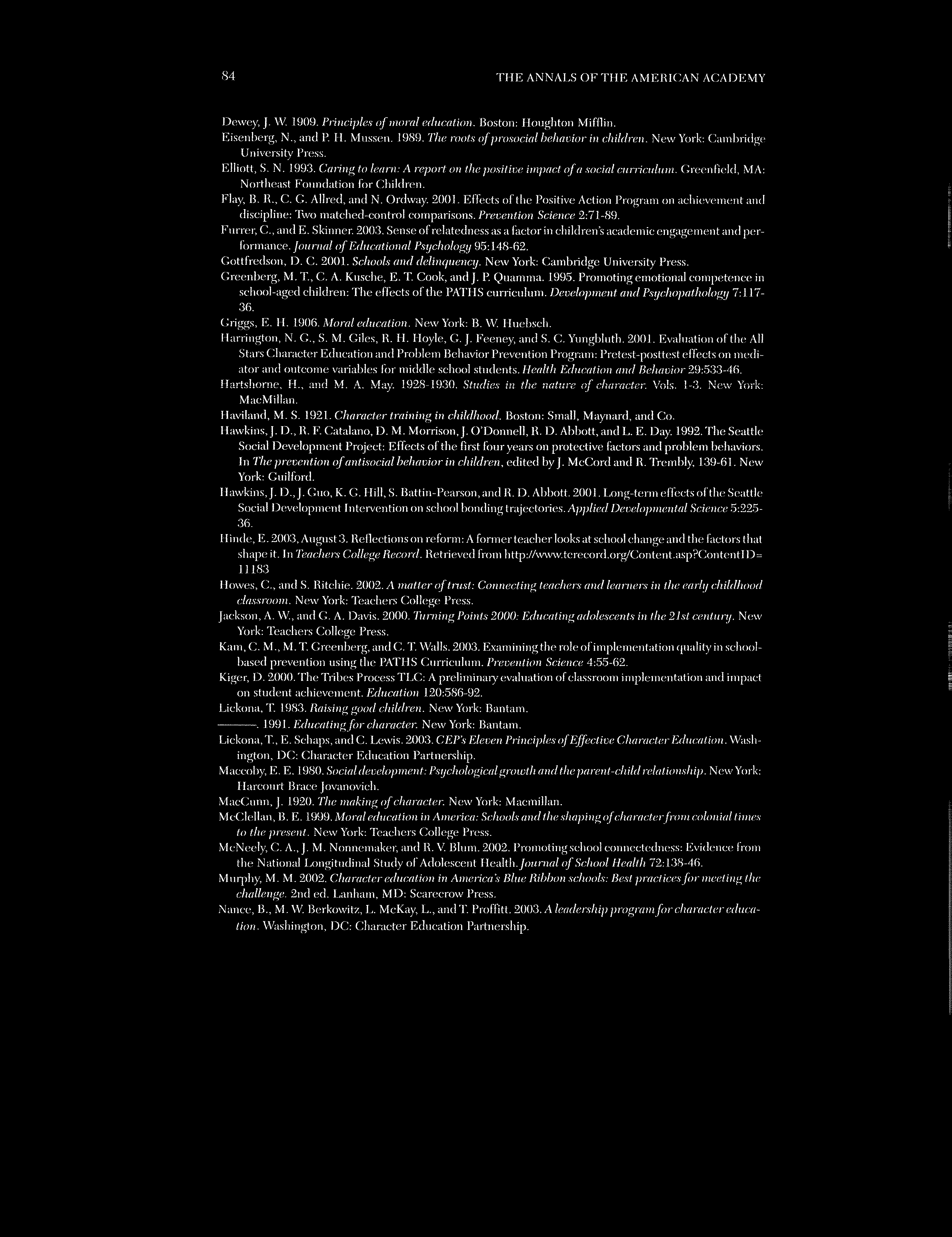 References section continuation