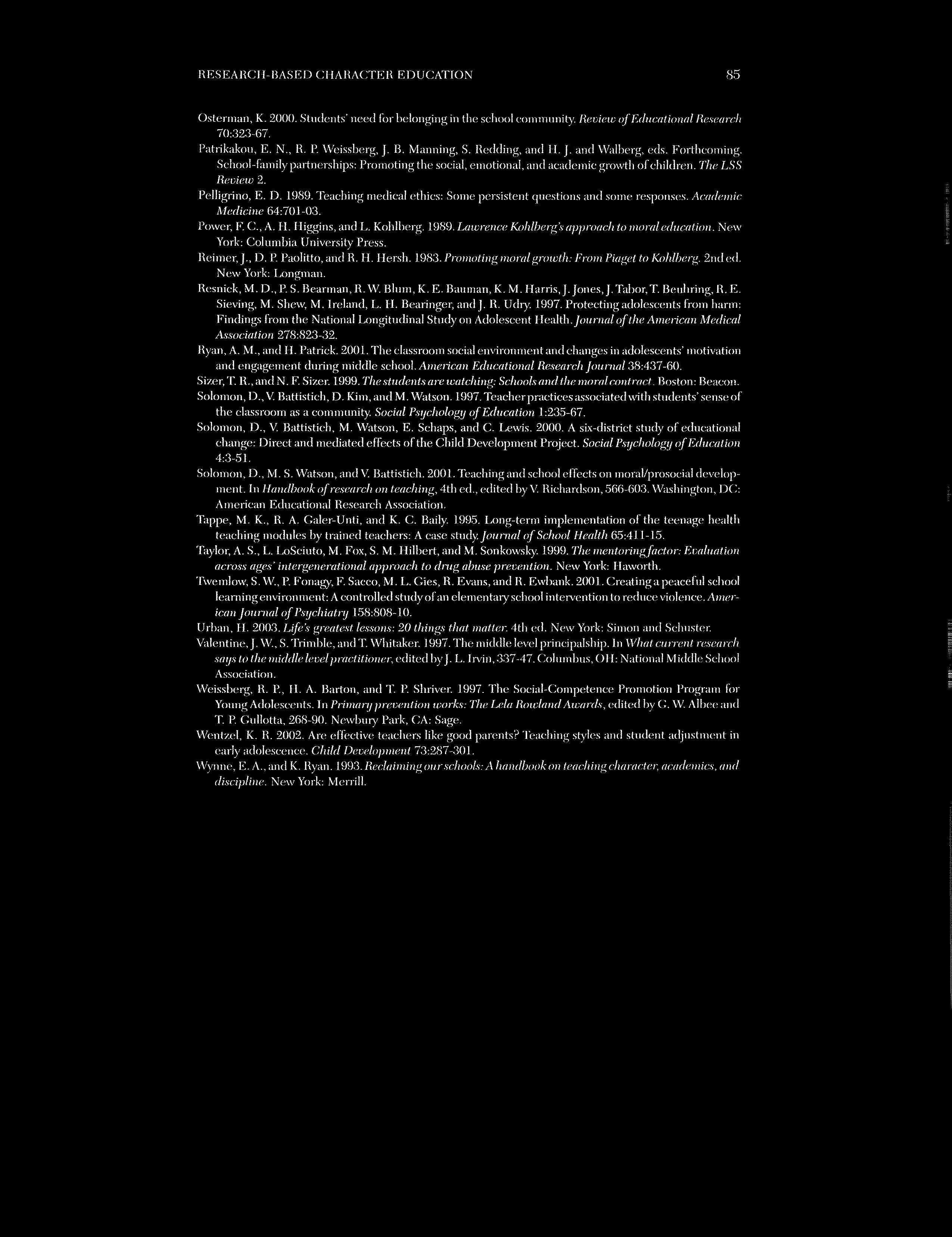 References section continuation