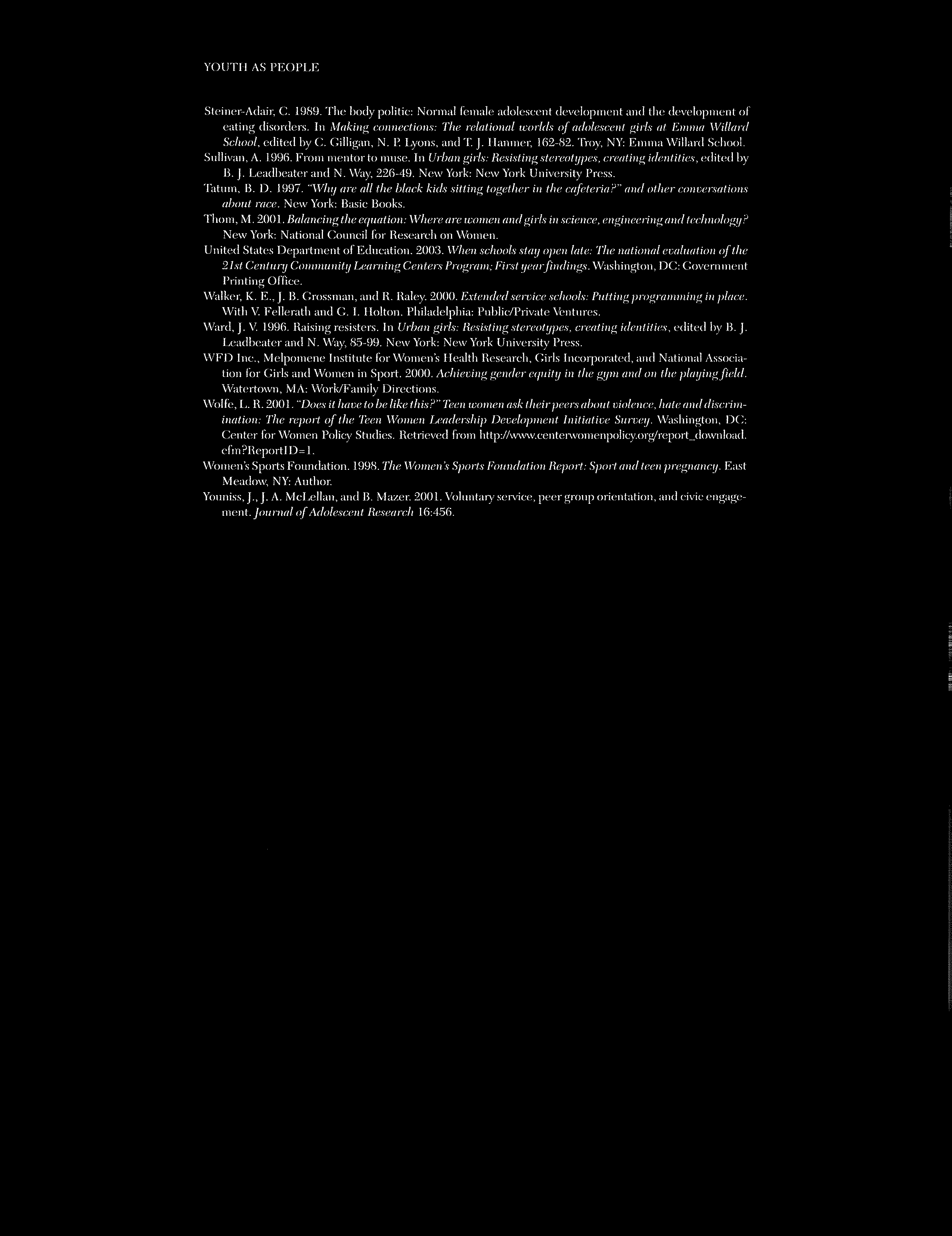 Reference list page