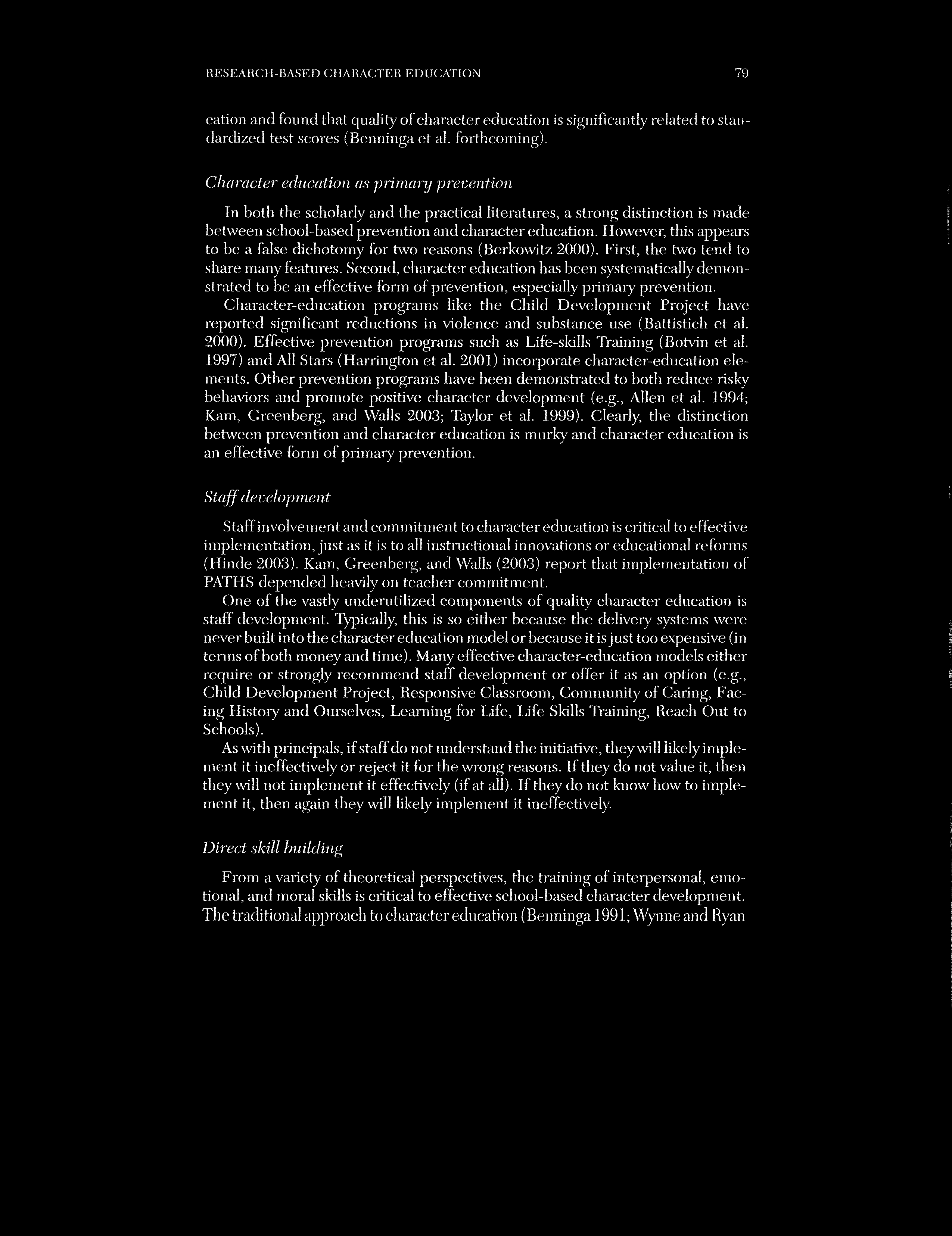 Article text on character education as good education