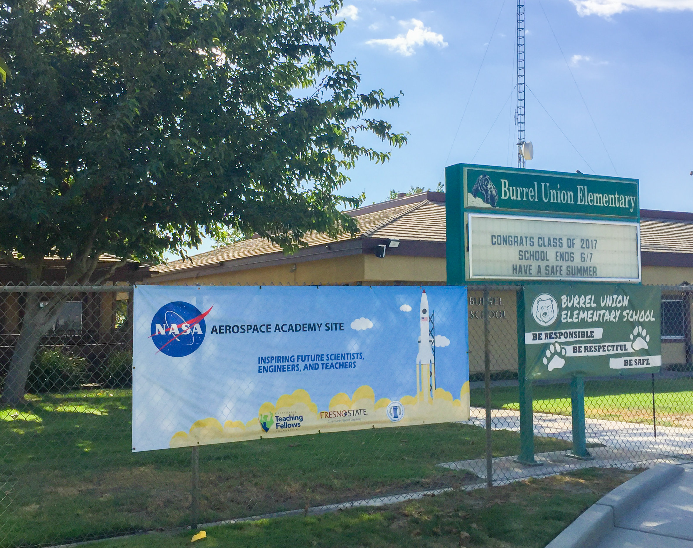 NASA Aerospace Program Banner at Burrell Elementary