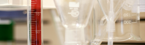 Laboratory glassware displayed in a small banner image