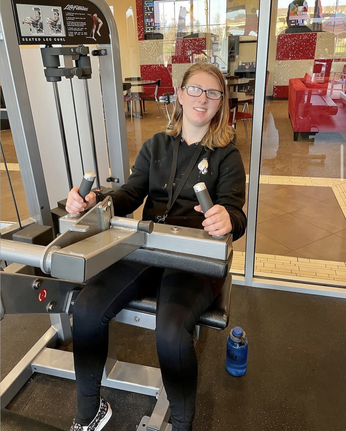 A student working out