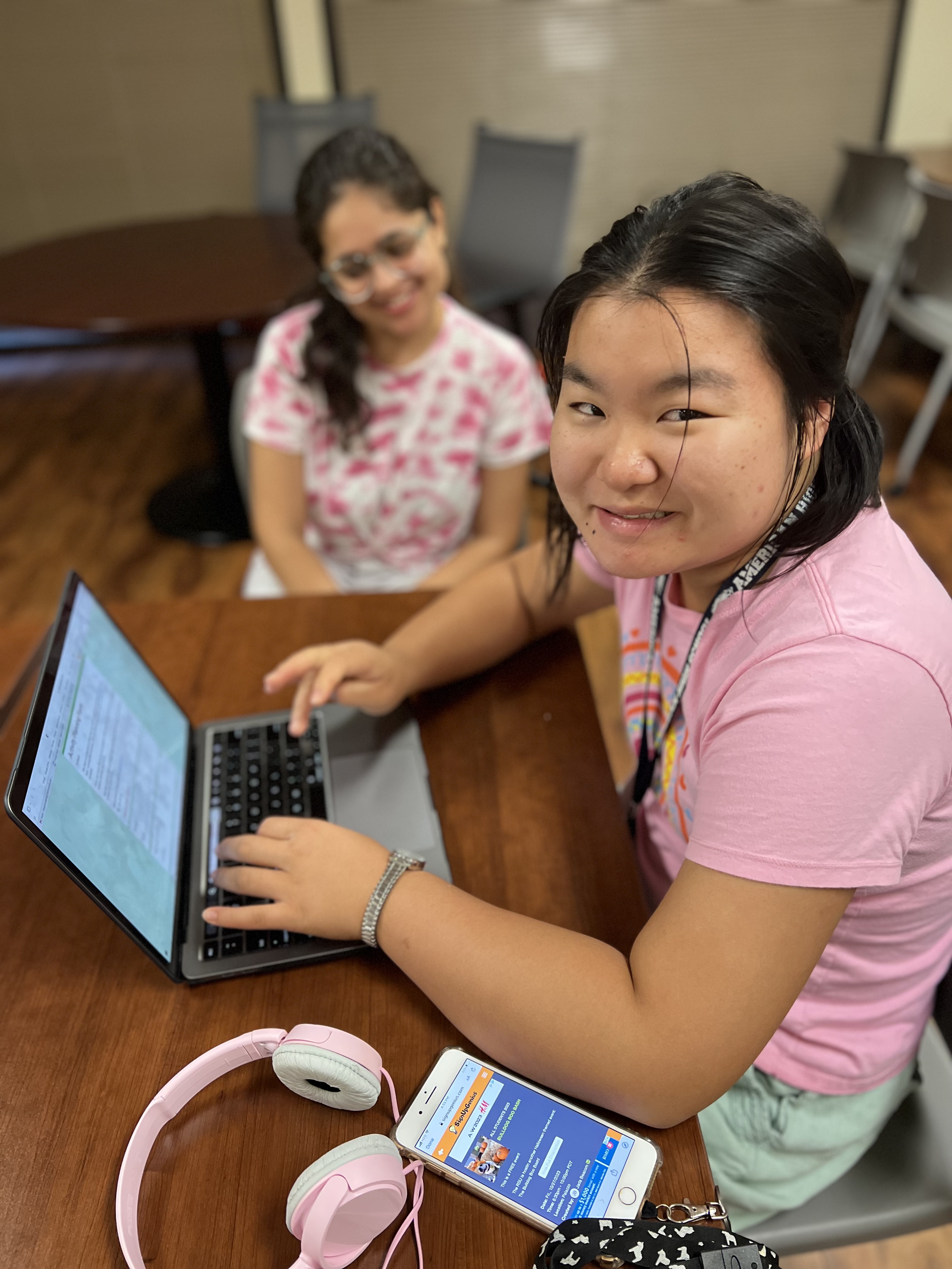 A student on a computer