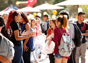Student interacting with Student Affairs