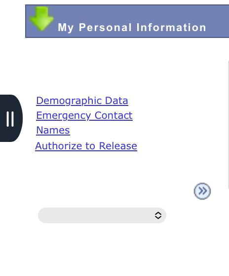 My Personal Information menu showing Authorize to Release link