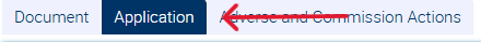 CCTC Account Application tab