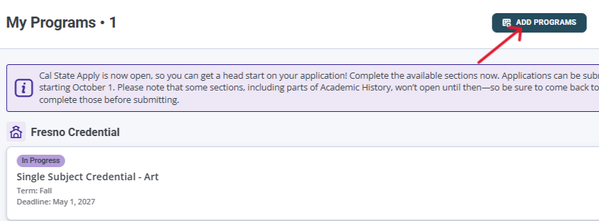 Add Programs button