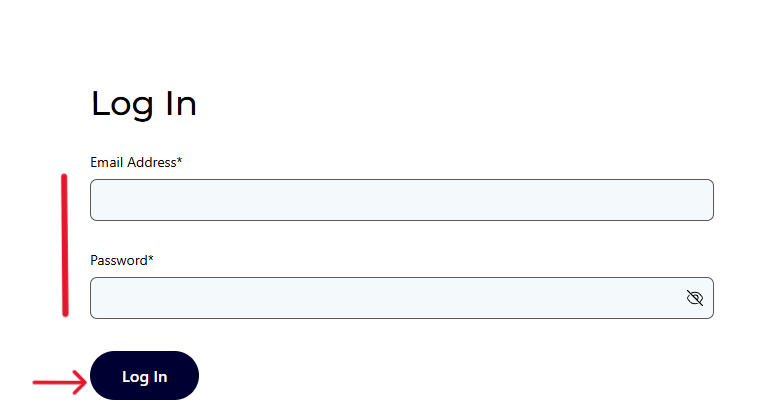 Log In screen